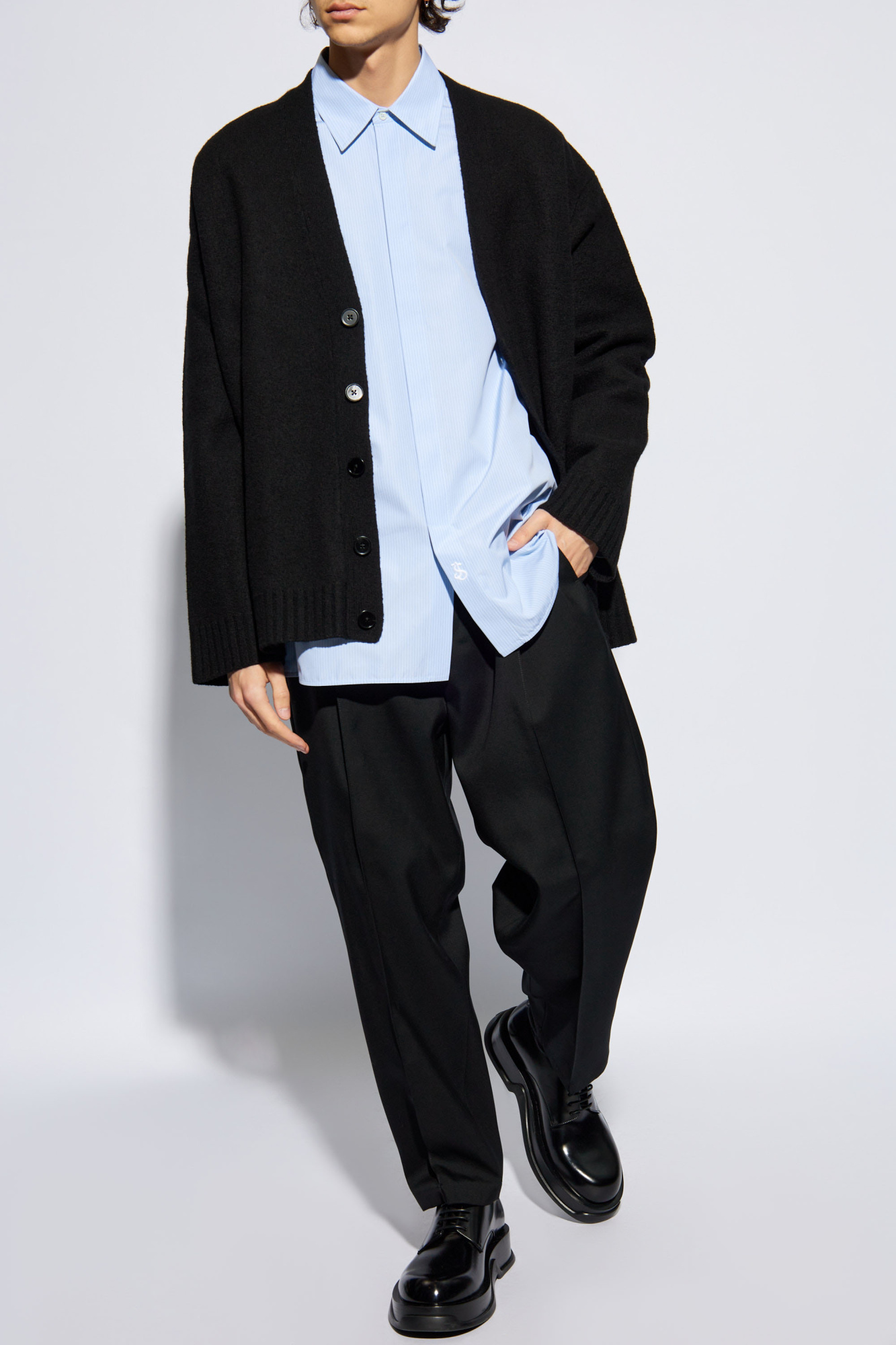Black Wool cardigan JIL SANDER - Vitkac DO